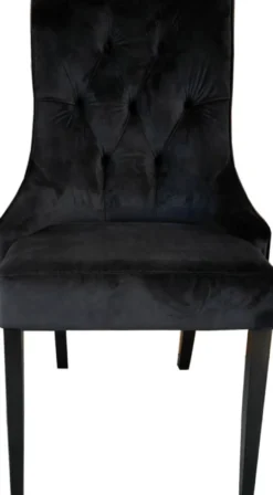 Casa Padrino Luxus Esszimmer Stuhl Schwarz / Schwarz ohne Armlehnen - Neoclassic