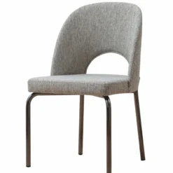 Casa Padrino Luxus Esszimmer Stuhl Grau / Schwarz H. 87 cm - Esszimmer Möbel