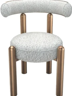 Casa Padrino Luxus Esszimmer Set Weiß / Bronze - Luxus Hotel & Restaurant Möbel