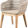 Casa Padrino Luxus Esszimmer Stuhl 4er Set Grau / Naturfarben 60 x 60 x H. 80 cm - Luxus Garten Stühle mit edlem Rattangeflecht - Esszimmer Möbel - Garten Möbel - Rattan Möbel - Luxus Möbel