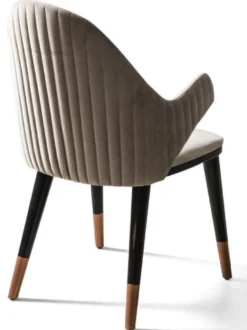Casa Padrino Luxus Esszimmerstuhl 4er Set mit Armlehnen Grau / Schwarz / Kupfer 52 x 52 x H. 88 cm - Esszimmer Möbel - Restaurant Möbel - Esszimmer Einrichtung - Luxus Möbel - Luxus Einrichtung