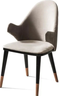 Casa Padrino Luxus Esszimmerstuhl 4er Set mit Armlehnen Grau / Schwarz / Kupfer 52 x 52 x H. 88 cm - Esszimmer Möbel - Restaurant Möbel - Esszimmer Einrichtung - Luxus Möbel - Luxus Einrichtung