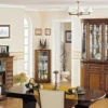 Casa Padrino Luxus Esszimmerschrank Braun 159,5 x 42 x H. 212,5 cm - Massivholz Küchenschrank - 2 Teiliger Vitrinenschrank - Luxus Massivholz Esszimmer Möbel