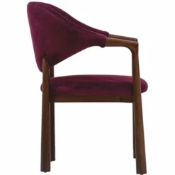 Casa Padrino Luxus Esszimmer Stuhl mit Armlehnen Lila / Dunkelbraun H. 87 cm