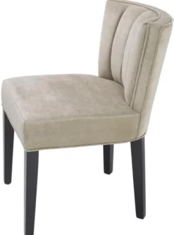 Casa Padrino Luxus Esszimmerstuhl Greige / Schwarz 51 x 62 x H. 82 cm - Luxus Esszimmer Möbel