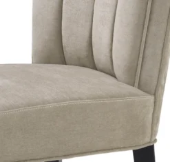 Casa Padrino Luxus Esszimmerstuhl Greige / Schwarz 51 x 62 x H. 82 cm - Luxus Esszimmer Möbel