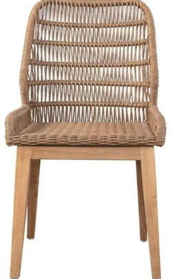 Casa Padrino Luxus Esszimmer Stuhl 6er Set Braun / Naturfarben 50 x 60 x H. 90 cm - Luxus Garten Stühle mit edlem Rattangeflecht - Esszimmer Möbel - Garten Möbel - Rattan Möbel - Luxus Möbel