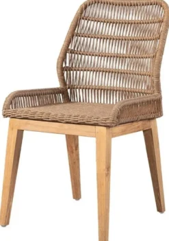 Casa Padrino Luxus Esszimmer Stuhl 6er Set Braun / Naturfarben 50 x 60 x H. 90 cm - Luxus Garten Stühle mit edlem Rattangeflecht - Esszimmer Möbel - Garten Möbel - Rattan Möbel - Luxus Möbel