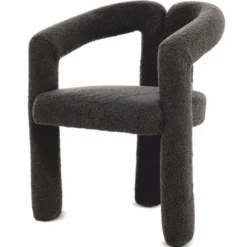 Casa Padrino Luxus Esszimmer Stuhl mit Armlehnen Dunkelgrau 60 x 65 x H. 80 cm