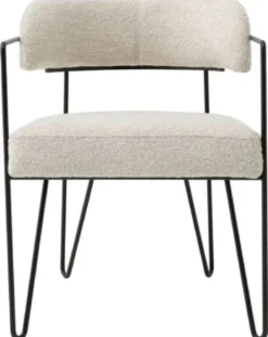 Casa Padrino Luxus Esszimmer Stuhl mit Armlehnen Weiß / Schwarz H. 75 cm