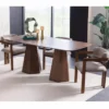 Casa Padrino Luxus Esszimmer Stuhl 6er Set mit Armlehnen Grau / Braun - Esszimmer Möbel