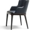 Casa Padrino Luxus Esszimmerstuhl 8er Set Blau / Braun - Luxus Esszimmer & Restaurant Möbel - Luxus Qualität - Made in Italy