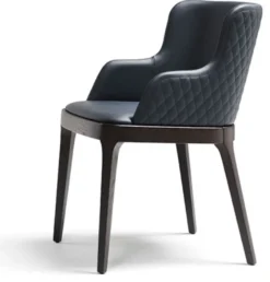 Casa Padrino Luxus Esszimmerstuhl 8er Set Blau / Braun - Luxus Esszimmer & Restaurant Möbel - Luxus Qualität - Made in Italy