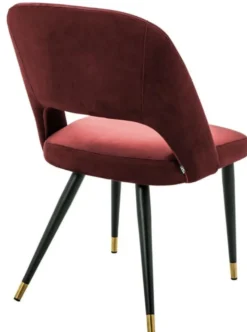 Casa Padrino Luxus Esszimmerstuhl Bordeauxrot / Schwarz 52 x 58 x H. 85 cm - Edler Polsterstuhl für gehobene Ansprüche