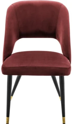 Casa Padrino Luxus Esszimmerstuhl Bordeauxrot / Schwarz 52 x 58 x H. 85 cm - Edler Polsterstuhl für gehobene Ansprüche