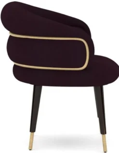 Casa Padrino Luxus Esszimmer Stuhl 6er Set Lila / Schwarz / Beige - Küchen Stühle mit Armlehnen - Esszimmer Möbel - Restaurant Möbel - Hotel Möbel - Luxus Möbel