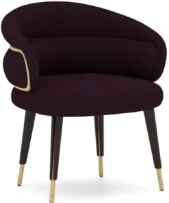 Casa Padrino Luxus Esszimmer Stuhl 6er Set Lila / Schwarz / Beige - Küchen Stühle mit Armlehnen - Esszimmer Möbel - Restaurant Möbel - Hotel Möbel - Luxus Möbel