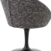 Casa Padrino Luxus Esszimmerstuhl Schwarz 67 x 57 x H. 78,5 cm - Drehstuhl im 60er Jahre Design - Luxus Esszimmer Möbel