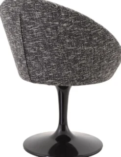 Casa Padrino Luxus Esszimmerstuhl Schwarz 67 x 57 x H. 78,5 cm - Drehstuhl im 60er Jahre Design - Luxus Esszimmer Möbel