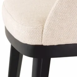 Casa Padrino Luxus Esszimmer Stuhl mit Armlehnen Naturfarben / Schwarz H. 79 cm