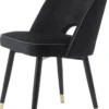 Casa Padrino Luxus Esszimmerstuhl Set Schwarz / Messing 53 x 56 x H. 84 cm - Esszimmerstühle mit edlem Samtstoff - Esszimmer Möbel