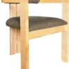 Casa Padrino Luxus Esszimmer Stuhl mit Armlehnen Schwarz / Naturfarben 56 x 54 x H. 82 cm - Massivholz Küchen Stuhl - Esszimmer Möbel - Restaurant Möbel - Massivholz Möbel - Luxus Möbel