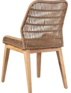 Casa Padrino Luxus Esszimmer Stuhl 4er Set Braun / Naturfarben 50 x 60 x H. 90 cm - Luxus Garten Stühle mit edlem Rattangeflecht - Esszimmer Möbel - Garten Möbel - Rattan Möbel - Luxus Möbel