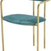Casa Padrino Luxus Esszimmerstühle mit Armlehnen Türkis / Gold 53 x 50 x H. 74 cm - Küchenstühle mit edlem Samtstoff - Esszimmer Set - Esszimmer Möbel