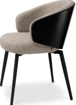 Casa Padrino Luxus Esszimmer Stuhl Grau / Schwarz 57 x 62 x H. 77 cm - Küchenstuhl mit Armlehnen - Esszimmer Möbel - Luxus Möbel - Luxus Qualität