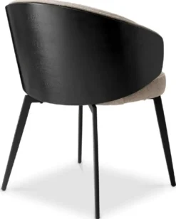 Casa Padrino Luxus Esszimmer Stuhl Grau / Schwarz 57 x 62 x H. 77 cm - Küchenstuhl mit Armlehnen - Esszimmer Möbel - Luxus Möbel - Luxus Qualität