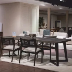 Casa Padrino Luxus Esszimmer Set Braun / Creme - 1 Esstisch und 6 Esszimmer Stühle - Luxus Möbel