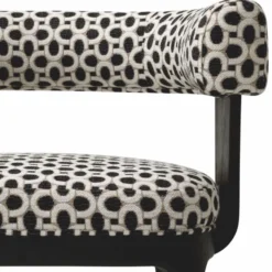 Casa Padrino Luxus Esszimmer Stuhl mit Armlehnen Weiß / Schwarz H. 73 cm - Esszimmer Möbel