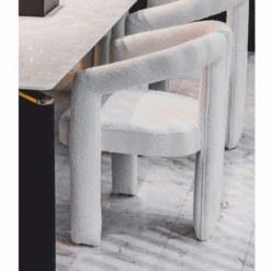 Casa Padrino Luxus Esszimmer Stuhl mit Armlehnen Weiß 60 x 65 x H. 80 cm