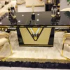Casa Padrino Luxus Esszimmer Set Schwarz / Gold - Luxus Esszimmer Möbel