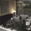 Casa Padrino Luxus Esszimmer Stuhl mit Armlehnen Grau / Dunkelbraun H. 65 cm