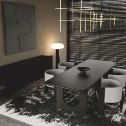 Casa Padrino Luxus Esszimmer Stuhl mit Armlehnen Grau / Dunkelbraun H. 65 cm