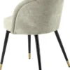 Casa Padrino Luxus Esszimmerstuhl Set Sandfarben / Schwarz / Messing 57,5 x 58 x H. 77 cm - Edle Esszimmerstühle - Luxus Esszimmer Möbel