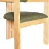 Casa Padrino Luxus Esszimmer Stuhl mit Armlehnen Grün / Naturfarben 56 x 54 x H. 82 cm - Massivholz Küchen Stuhl - Esszimmer Möbel - Restaurant Möbel - Massivholz Möbel - Luxus Möbel