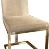 Casa Padrino Luxus Esszimmer Stuhl Set Creme / Gold 50 x 60 x H. 100 cm - Edles Küchen Stühle 6er Set - Luxus Esszimmer Möbel