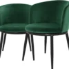 Casa Padrino Luxus Esszimmerstuhl Set Grün / Schwarz 57 x 57 x H. 74 cm - Esszimmermöbel