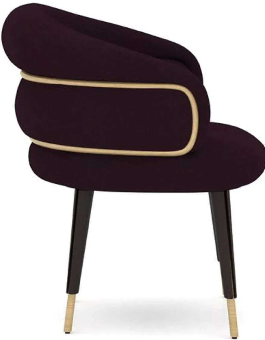 Casa Padrino Luxus Esszimmer Stuhl 8er Set Lila / Schwarz / Beige - Küchen Stühle mit Armlehnen - Esszimmer Möbel - Restaurant Möbel - Hotel Möbel - Luxus Möbel