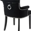 Casa Padrino Luxus Esszimmerstuhl 6er Set Schwarz - Massivholz Küchenstühle mit Armlehnen und edlem Samtstoff - Luxus Esszimmer & Restaurant Möbel