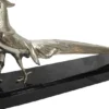 Casa Padrino Luxus Fasan Skulptur Bronze vernickelt auf Holzsockel - Figur Vogel - Edel & Prunkvoll