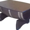 Casa Padrino Luxus Fass Couchtisch Braun / Silber 100 x 86 x H. 55 cm - Massivholz Weinfass Tisch mit klappbarer Tischplatte - Garten Terrassen Gastronomie Möbel