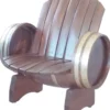 Casa Padrino Luxus Fass Sessel Braun / Silber 92 x 65 x H. 98 cm - Massivholz Weinfass Sessel - Garten Terrassen Gastronomie Möbel