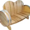 Casa Padrino Luxus Fass Sofa Naturfarben / Silber 160 x 65 x H. 98 cm - Handgefertigtes Massivholz Weinfass Sofa - Garten Terrassen Gastronomie Möbel