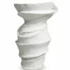 Casa Padrino Luxus Fiberglas Blumentopf Matt Weiß H. 59 cm - Luxus Qualität