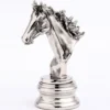 Casa Padrino Luxus Figur Pferd auf Sockel aus Aluminium vernickelt silber 15,5 x 10 x H. 23 cm