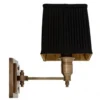 Casa Padrino Luxus 1-flammige Messing Wandleuchte mit schwarzem Stoffschirm - 14 x 22 x 27 cm