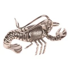 Casa Padrino Luxus Flaschenhalter Silber 41 x 22 x H. 21 cm - Hummer Weinflaschenhalter